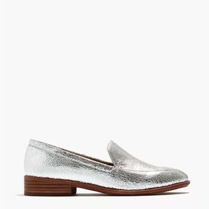 Madewell Frances Loafer in Crackle Metallic size 7 silver STYLE NO. K4433